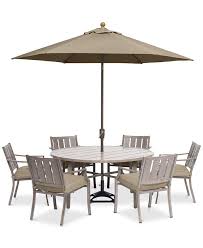 Matching chairs allow for a pulled together look, meaning the theme and style of your decor remains consistent and cohesive. Furniture Wayland Outdoor Aluminum 7 Pc Dining Set 60 Round Dining Table 6 Dining Chairs With Sunbrella Cushions Created For Macy S Reviews Furniture Macy S