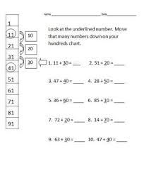 adding tens on a hundreds chart hundreds chart chart