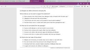 Readworks answers ― answers to everything related to readworks to help with that, we gathered all the answers/ keys of stories or chapters of readworks which are listed below. Got Allergies Readworks Passage Youtube