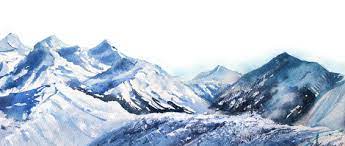 Watercolor Mountains Stock Photos Royalty Free Images Vectors Video Snow Peak Watercolor Mountains Blue Tones