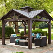 .with netting, canopy gazebo tent shelter garden lawn patio house party canopy home patio garden netting, waterproof soft top metal frame gazebo for lawn, garden, backyard and deck. Gazebos Pergolas Canopies