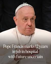 12 YEARS OF POPE FRANCIS' LEADERSHIP Pope Francis marked 12 years as head  of the Catholic Church