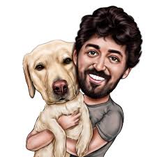 Regalo para dueño de perro, caricatura de dueño con retrato de caricatura  de perro, caricatura de amante de los perros, regalo para dueño de mascota,  regalo por pérdida de mascota para dueño