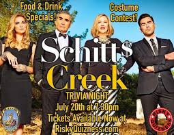 Everything must end, even great canadian comedies. Schitts Creek Trivia Night Britannia Arms South San Jose Almaden 20 July 2021
