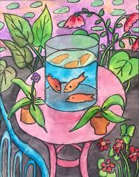 Matisse Inspired Goldfish Watercolor Denette Fretz