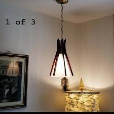 Shop danish lighting & more lighting. 78 Vintage Teak Ceiling Light Lamp Fixture Midcentury Danish Modern Pendant Swag Ebay