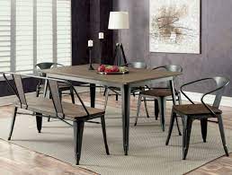 Metal kitchen & dining room tables : Industrial Wood Metal Dining Table Rajtaishree