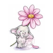 Tampon Dessin Elephant Et Grand Fleur Wild Rose Studio Elephant Art Baby Art Cute Drawings