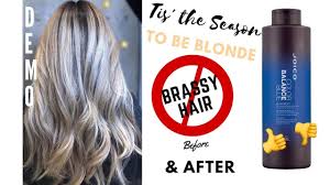 How To Get Rid Of Brassy Hair At Home Joico Color Balance Blue Shampoo Shampooforblondes Blueshampoo Howtogetridofb Joico Color Brassy Hair Color Balance