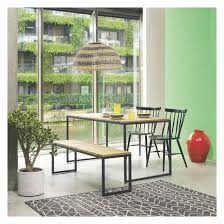 Raven 6 Seat Teak And Metal Garden Table Metal Garden Table Minimalist Dining Room Outdoor Furniture Sets