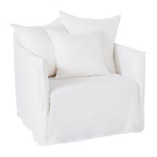 Perfect with the bruhg ottoman. White Linen Armchair Maisons Du Monde White Linen Armchair Linen Armchair White Armchair