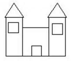 Set forme geometrice mozaic din plastic. Castel Din Figuri Geometrice