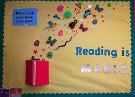 A Little 3d Bulletin Board Action Reading Display Library Book Displays School Library Displays