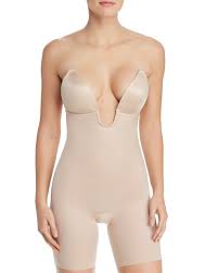 Spanx Suit Your Fancy Plunge Low Back Mid Thigh Bodysuit Women Bloomingdale S Bridal Shapewear Strapless Bodysuit Wedding Dress Undergarments