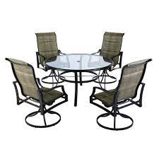 Maybe you would like to learn more about one of these? Hampton Bay Statesville 5 Piece Padded Sling Patio Dining Set With 53 Inch Glass Top The Home Depot Canada