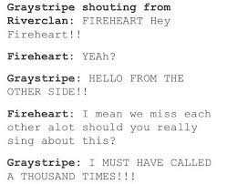 Warrior Cats Text Messages Fireheart And Graystripe Warrior Cats Funny Warrior Cats Comics Warrior Cats Quotes