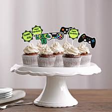 Happy 13th birthday boy gamer. Toys Games Gaming Level Up 13 Party Glitter Controller Cupcake Toppers Supplies 18pcs Video Game Cupcake Toppers Boys 13th Birthday Game On Party Dessert Picks Decorations Party Supplies
