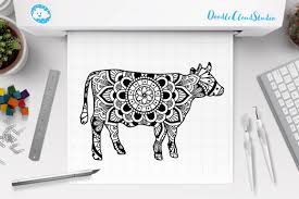 Download Cow Mandala Svg Cut Files Mandala Cow Clipart By Doodle Cloud Studio Thehungryjpeg Com