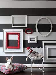 You basically display empty frames on your walls, frames that complement the décor with their color and shape or that crate an aesthetically pleasing pattern. Empty Picture Frame Wall Grouping Hgtv