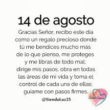 Espero que disfrutes del mes de agosto desde el fondo de mi corazón. 14 De Agosto Mensaje Positivo Del Dia Palabra De Vida Mensaje De Dios