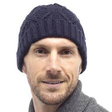 Tom Franks Rjm Mens Cable Knit Beanie Hat