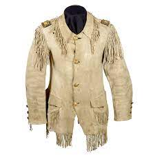 Indian Wars Cavalry Colonel S Fringed Buckskin Coat And Trouser Attributed To Col Samuel Sturgis Co Leather Jacket Style War Clothes American Indian Clothing