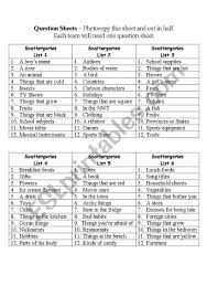 Game Cards With Topics Scattergories Scattergories Lists Question Cards