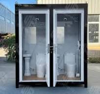 Double Portable Wc Cabin with Sink Two-Room Portable Toilet ...