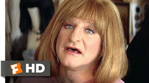 In the beginning, when daniel improvises lines for a and before that when he considers disguising his face with a piece of cloth. Mrs Doubtfire Things Only Adults Notice