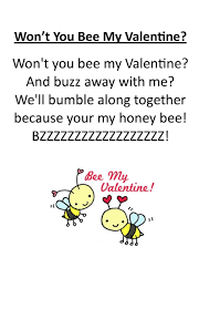 Itty Bitty Rhyme Won T You Bee My Valentine Preschool Songs Valentines Poems Valentines Day Songs