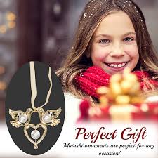 Matashi Crystal Studded Home Decorative Showpeice Love Doves Birds Hanging  Ornament (Gold