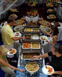 Proper table arrangements for serving a buffet. Party Dinner Buffet Table Latest Buffet Ideas