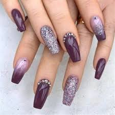 Trends Women 2019 With Acrylic Coffin Nails 12 Nail Art Wedding Nail Designs Glitter Purple Nail Designs