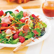 Salade Printaniere Au Jambon Et Framboises Salade Printaniere Salade Alimentation