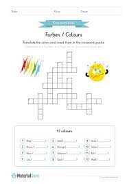 Kreuzworträtsel für erwachsene gratis ausdrucken oder als pdf vorlage downloaden. Neu Ein Kostenloses Englisch Arbeitsblatt Zum Thema Farben Colours Fur Die Grund Kreuzwortratsel Fur Kinder Englisch Arbeitsblatter Englisch Lernen Kinder