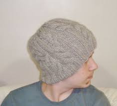 Hand Knit Beanie Cable Knit Beret Hat Gift For Her Etsy Knit Hat For Men Hand Knit Hat Knitted Hats