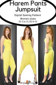 21 easy sewing patterns for beginners 1. Free Downloadable Sewing Pattern With Instructions Harem Pants Jumpsuit Sewing For A Living