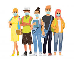 ¿no sabes por dónde empezar? Grupo De Estudiantes Universitarios Adolescentes Con Mascaras Medicas Para La Enfermedad Covid 19 Gripe Contaminacion Del Aire Aire Contaminado Mascara Medica Protectora Para Prevenir El Virus Personaje De Dibujos Animados De Ilustracion
