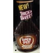 Step 2 stir the ketchup, barbeque sauce, vinegar, mustard, and white sugar through the ground beef mixture; Open Pit Barbecue Sauce Brown Sugar Bourbon Calories Nutrition Analysis More Fooducate