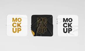 Download Conjunto De Maquete De Adesivo Quadrado Amassado In 2021 Sticker Mockup Branding Identity Mockup Stickers