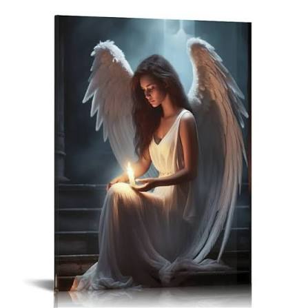 ONETECH White Angel Painting Angel Wings Poster Modern Black and White  Pictures Praying Woman Artwork Abstract Angel Painting Wings Canvas Wall  Art Aesthetic Woman Posters 16x20in - Walmart.com