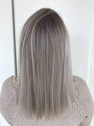 Grey blonde hair, a large fringe and an updo. Grey Haircolor Blonde Darker Roots Grey Blonde Hair Ashy Blonde Hair Blonde Roots