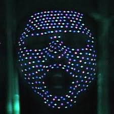 A captured video clip of fluorescent markers illuminated only by BLB...