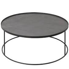 An ottoman can be used as additional seating as well as a coffee table as long as you have a tray. Round Tray Coffee Table Xl Axom Home