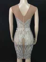 Maybe you would like to learn more about one of these? Sparkly Silver Stones Mesh Dress Sexy Rhinestones See Through Clothes Nightclub Singer Dress Women S Birthday Celebrate Dress Buy At The Price Of 72 25 In Aliexpress Com Imall Com