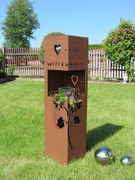 Melde dich jetzt für den selber machen newsletter an und bekomme immer das beste aus der welt des. 4eck Saule Rost Willkommen Edelrost Metall Gartendeko Stele Rost Deko Rostsaule Rost Deko Garten Garten Deko Rost Deko