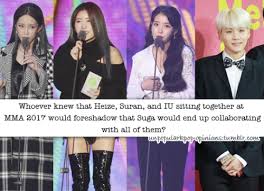 Im juli 2019 erschien suga als produzent und songschreiber auf der single we don't talk together von der südkoreanischen sängerin heize. Unpopular K Pop Opinions Whoever Knew That Heize Suran And Iu Sitting