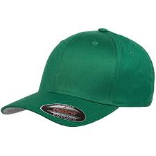 Blank Green Flexfit Elastic Stretch Fit Bent Brim Ball Cap Hat Ball Cap Flexfit Brim