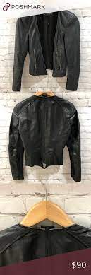Zara Black Sheep Leather Moto Jacket Zipper Detail In 2021 Zara Leather Jacket Black Faux Leather Jacket Faux Leather Biker Jacket