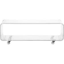 Clear plexiglass construction keeps rooms from feeling cluttered and adds airy, lightweight storage space to your home. Cb2 Acrylic Rolling Coffee Table Aptdeco